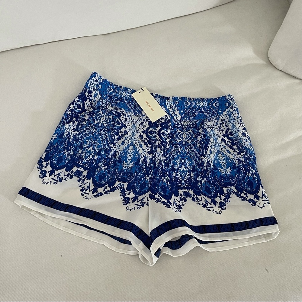 Blue midwaist shorts